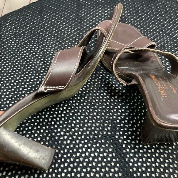 DONALD j. PLINER chocolate brown leather slide sandals 8.5 - Picture 8 of 12